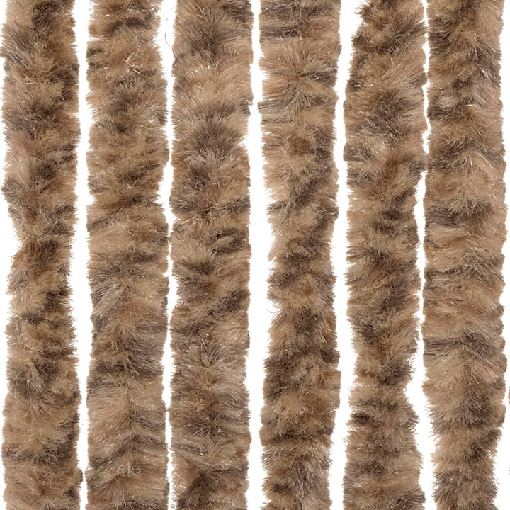 flueforhæng 100x230 cm chenille beige og mørkebrun