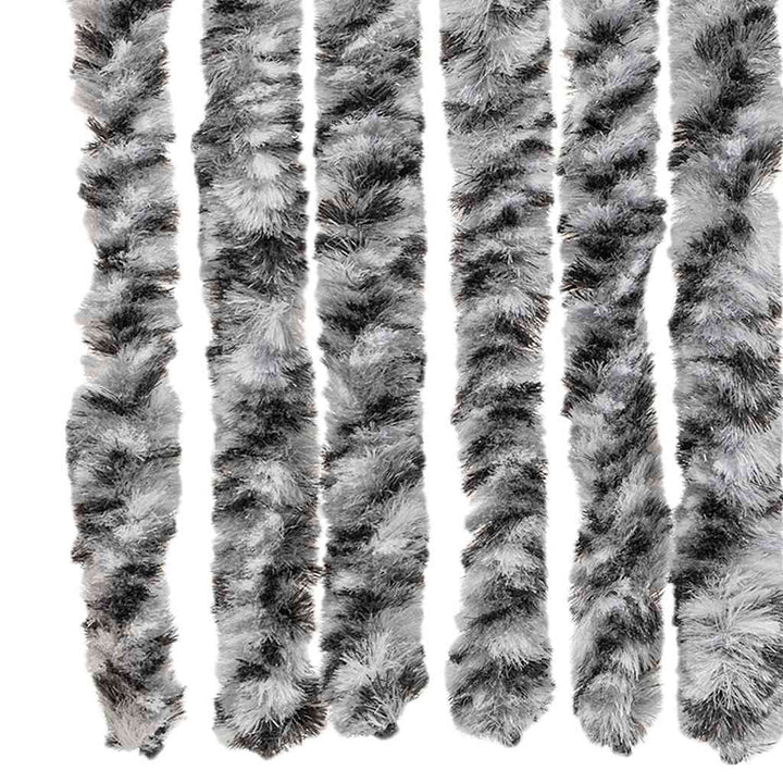 flueforhæng 56x200 cm chenille sort og hvid