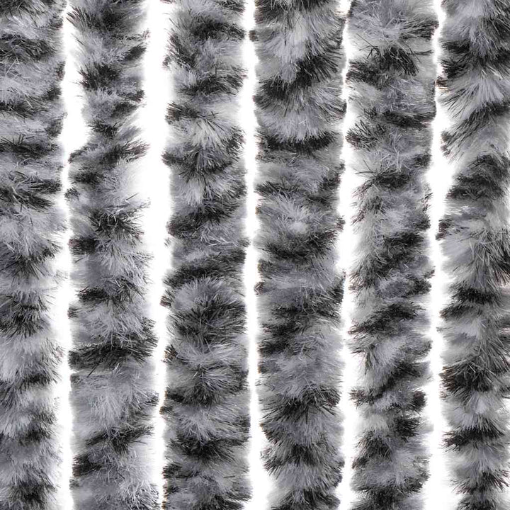 flueforhæng 56x200 cm chenille sort og hvid