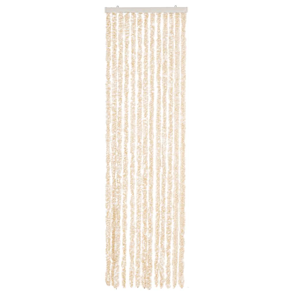 flueforhæng 56x185 cm chenille beige og hvid