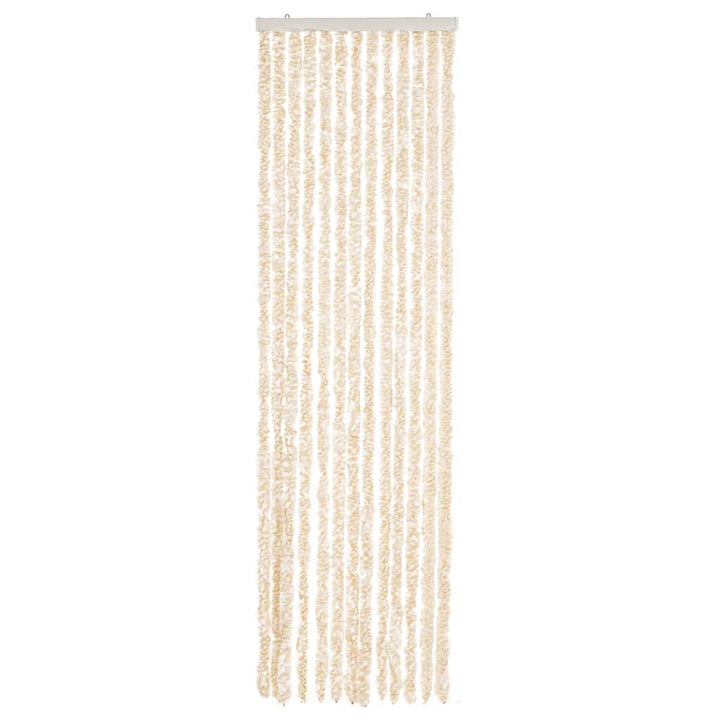 flueforhæng 56x185 cm chenille beige og hvid