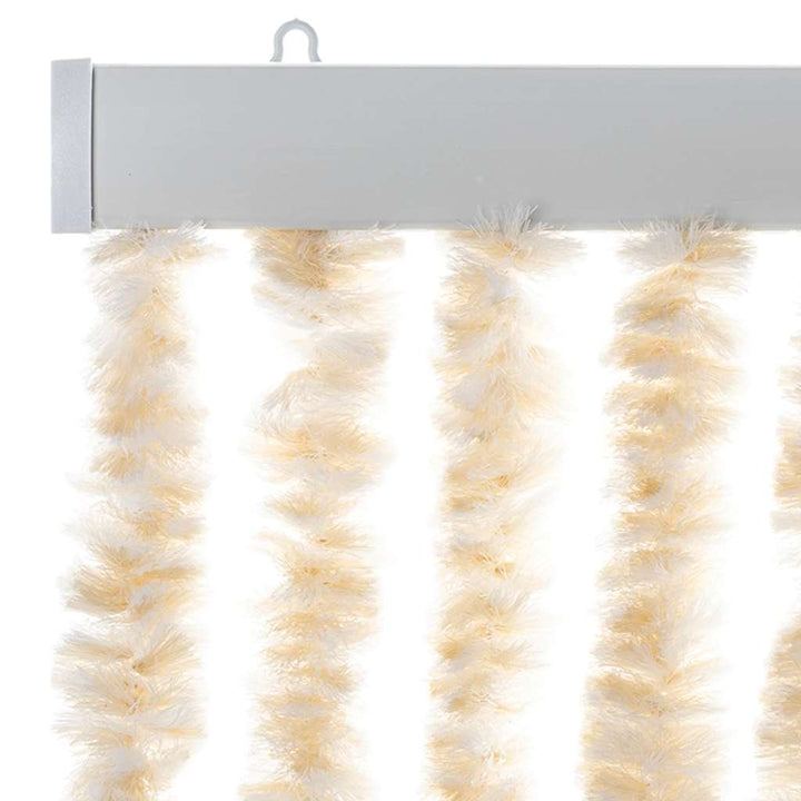 flueforhæng 56x185 cm chenille beige og hvid