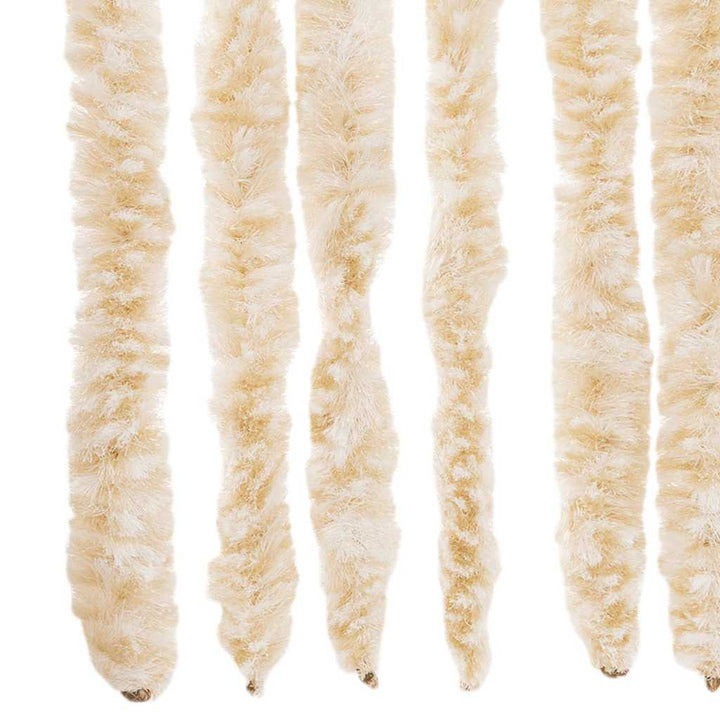 flueforhæng 56x185 cm chenille beige og hvid