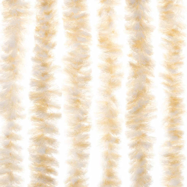 flueforhæng 56x185 cm chenille beige og hvid