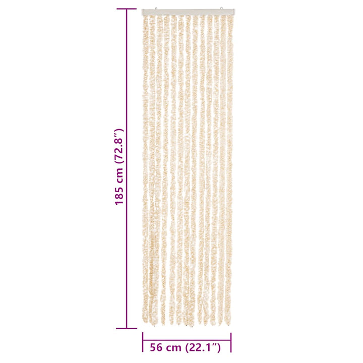 flueforhæng 56x185 cm chenille beige og hvid