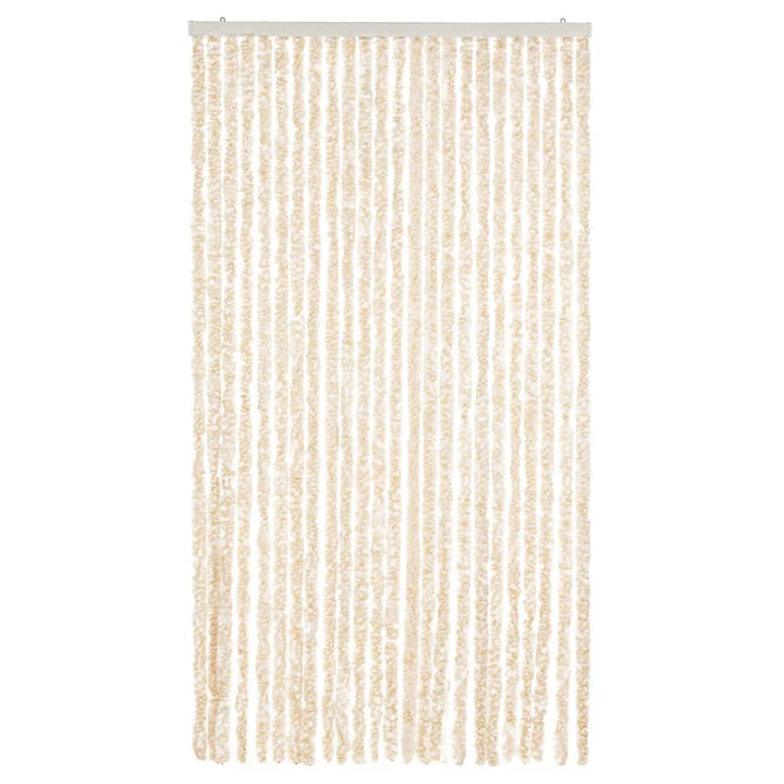 flueforhæng 100x200 cm chenille beige og hvid
