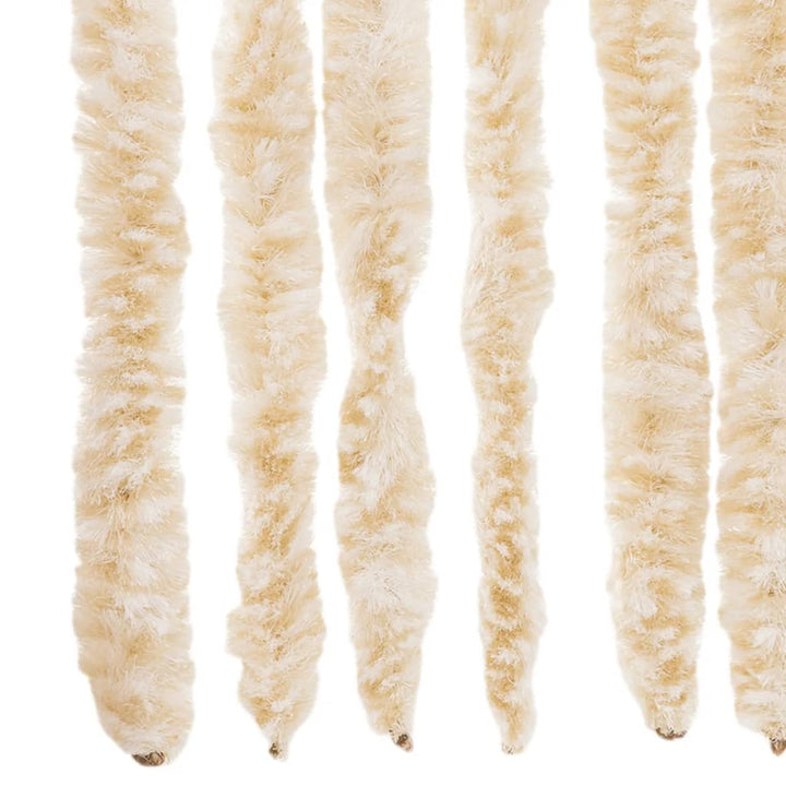 flueforhæng 100x200 cm chenille beige og hvid