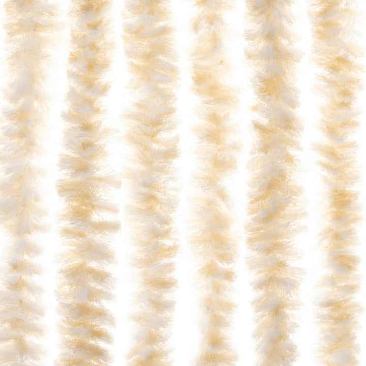 flueforhæng 100x200 cm chenille beige og hvid