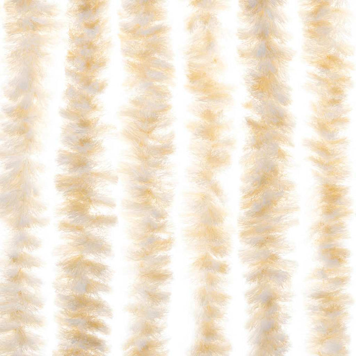 flueforhæng 100x230 cm chenille beige og hvid