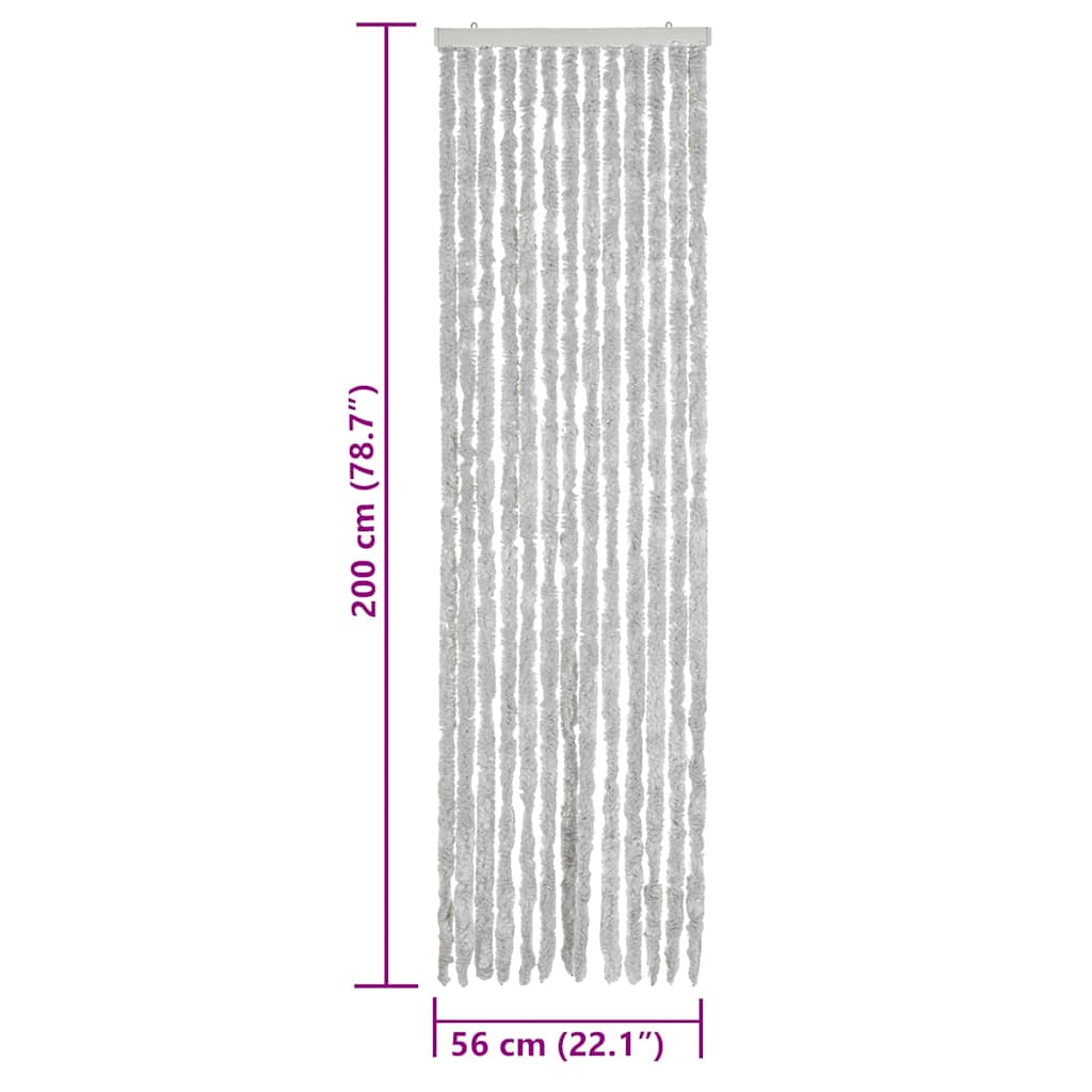 flueforhæng 56x200 cm chenille grå