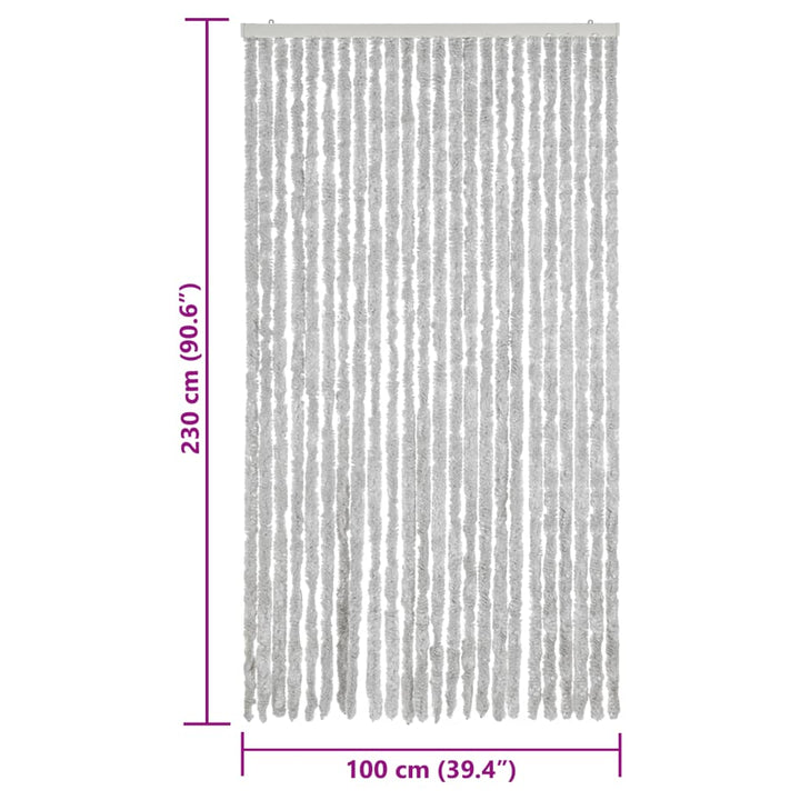 flueforhæng 100x230 cm chenille grå