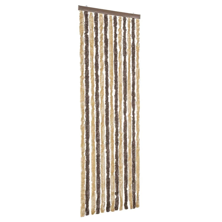 flueforhæng 56x185 cm chenille mørkebrun og beige