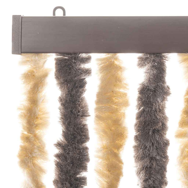 flueforhæng 56x200 cm chenille mørkebrun og beige