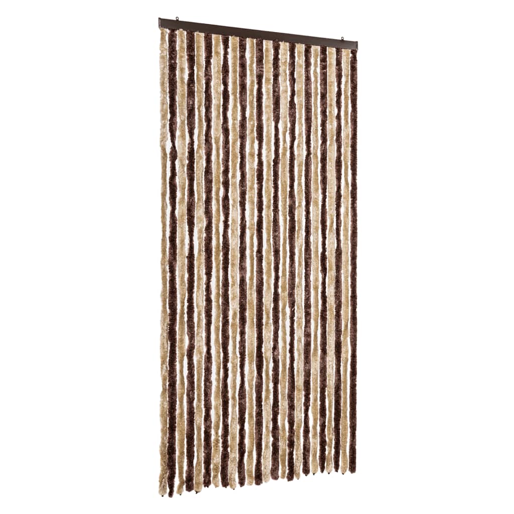 flueforhæng 100x200 cm chenille beige og lysebrun