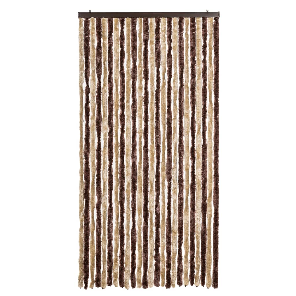 flueforhæng 100x200 cm chenille beige og lysebrun