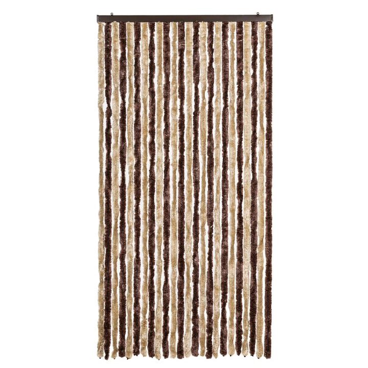 flueforhæng 100x200 cm chenille beige og lysebrun