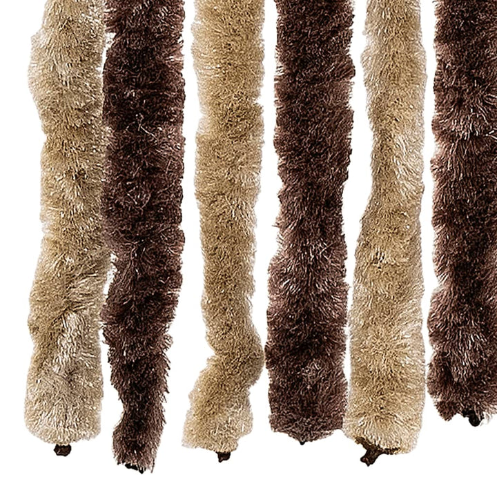 flueforhæng 100x200 cm chenille beige og lysebrun