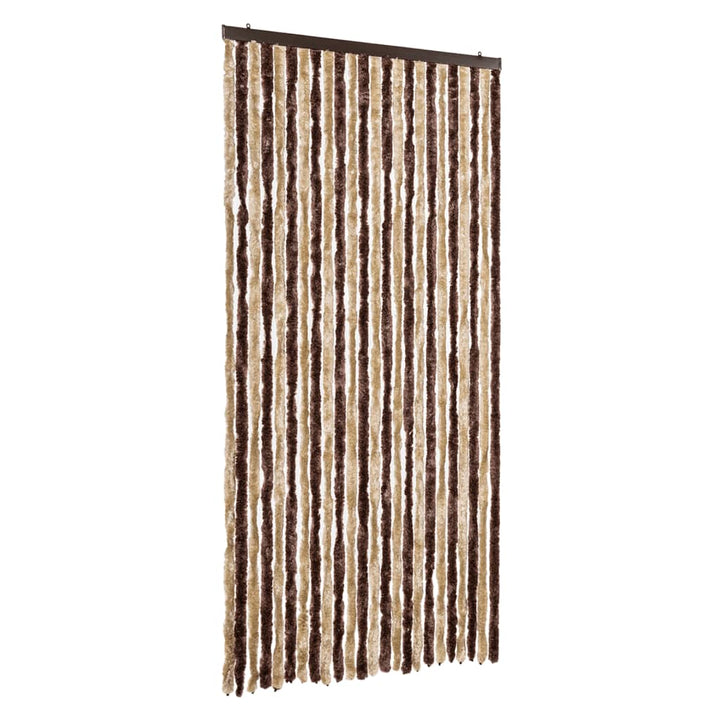 flueforhæng 100x230 cm chenille beige og lysebrun