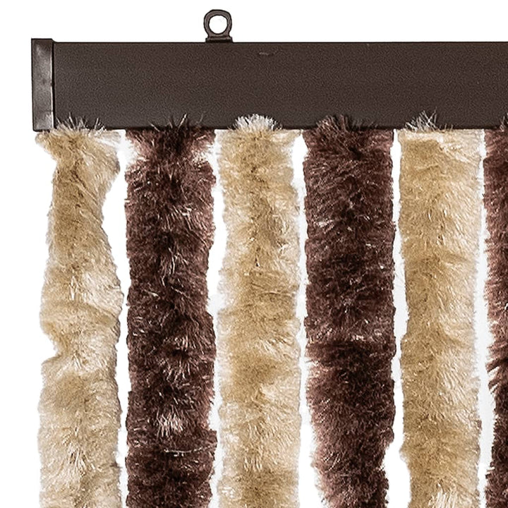 flueforhæng 100x230 cm chenille beige og lysebrun