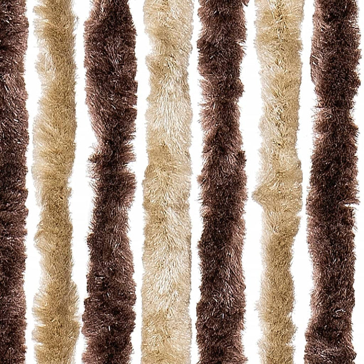 flueforhæng 100x230 cm chenille beige og lysebrun