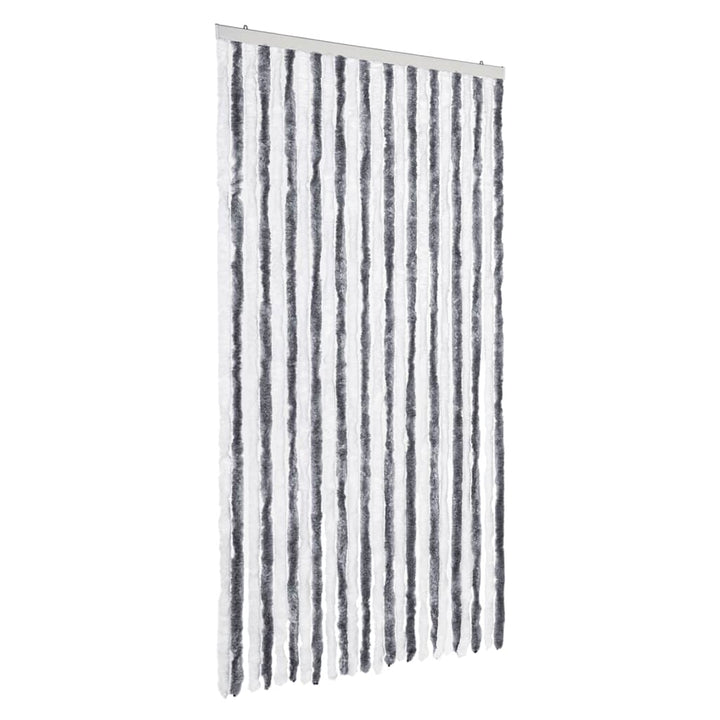 flueforhæng 100x200 cm chenille grå og hvid