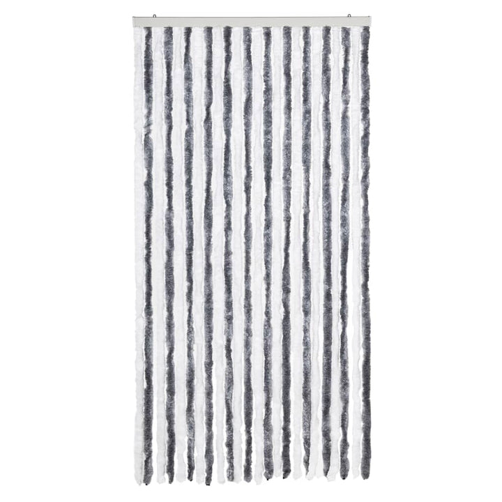 flueforhæng 100x200 cm chenille grå og hvid