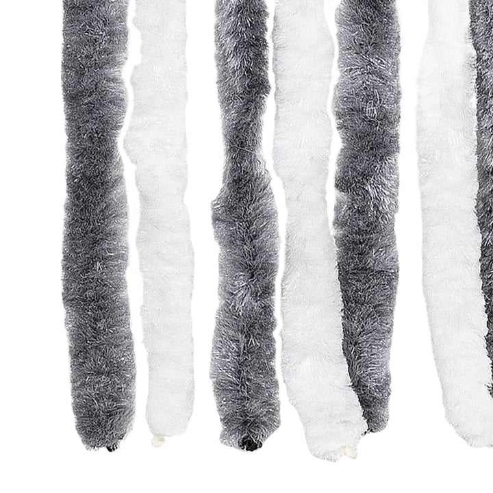 flueforhæng 100x200 cm chenille grå og hvid