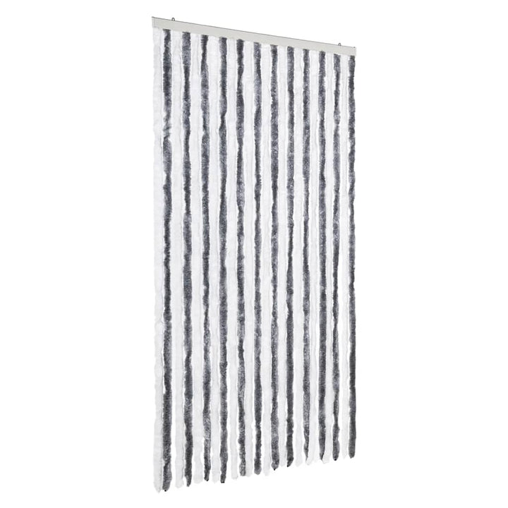 flueforhæng 100x230 cm chenille grå og hvid