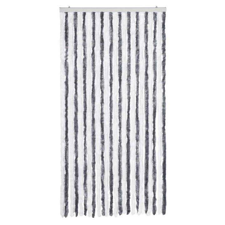 flueforhæng 100x230 cm chenille grå og hvid