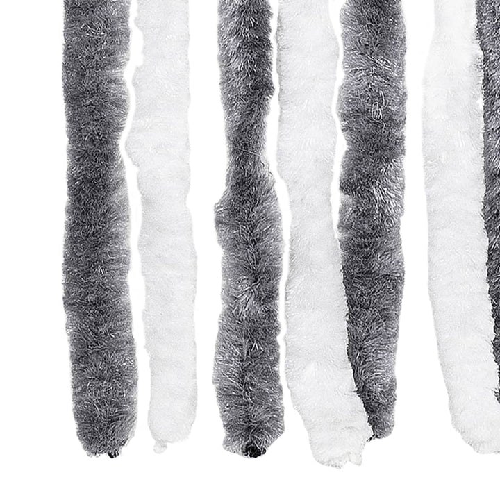 flueforhæng 100x230 cm chenille grå og hvid