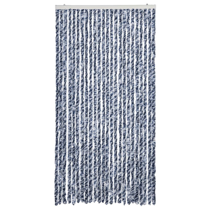 flueforhæng 100x200 cm chenille blå og hvid