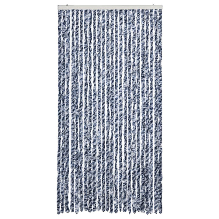 flueforhæng 100x230 cm chenille blå og hvid