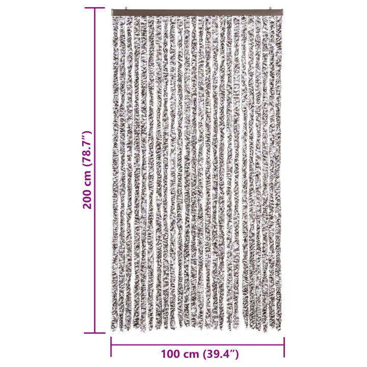 flueforhæng 100x200 cm chenille brun og beige
