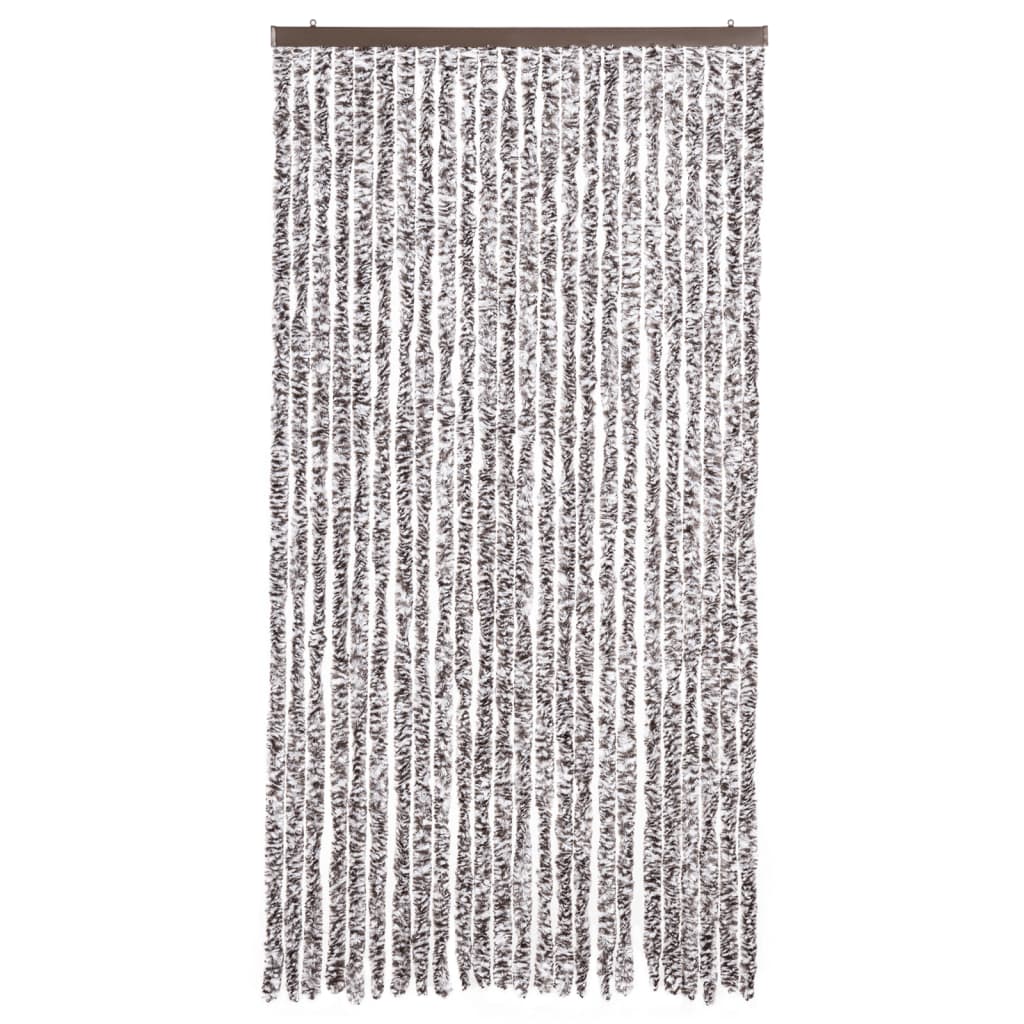 flueforhæng 100x230 cm chenille brun og beige