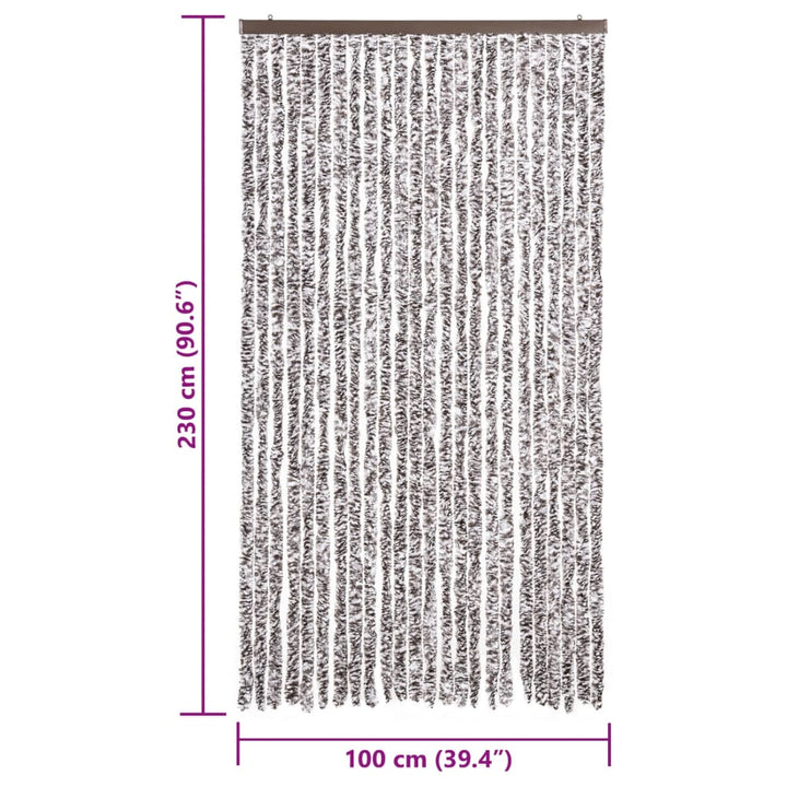 flueforhæng 100x230 cm chenille brun og beige