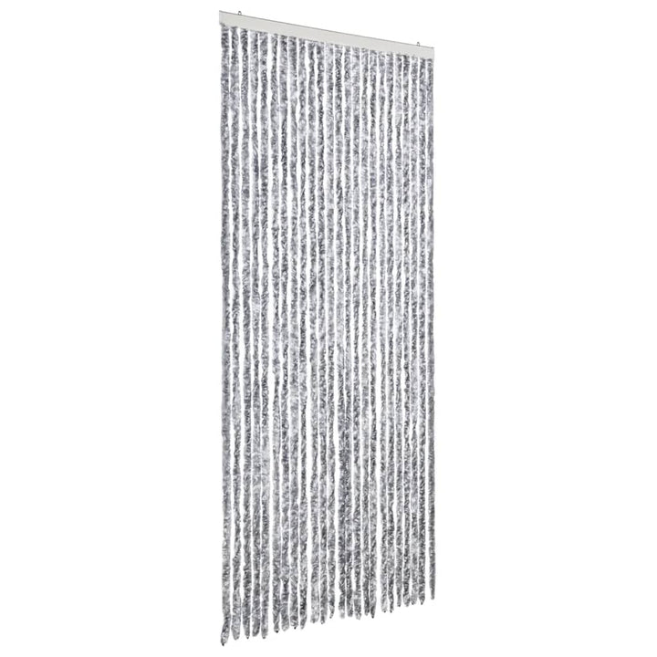 flueforhæng 100x200 cm chenille grå og hvid