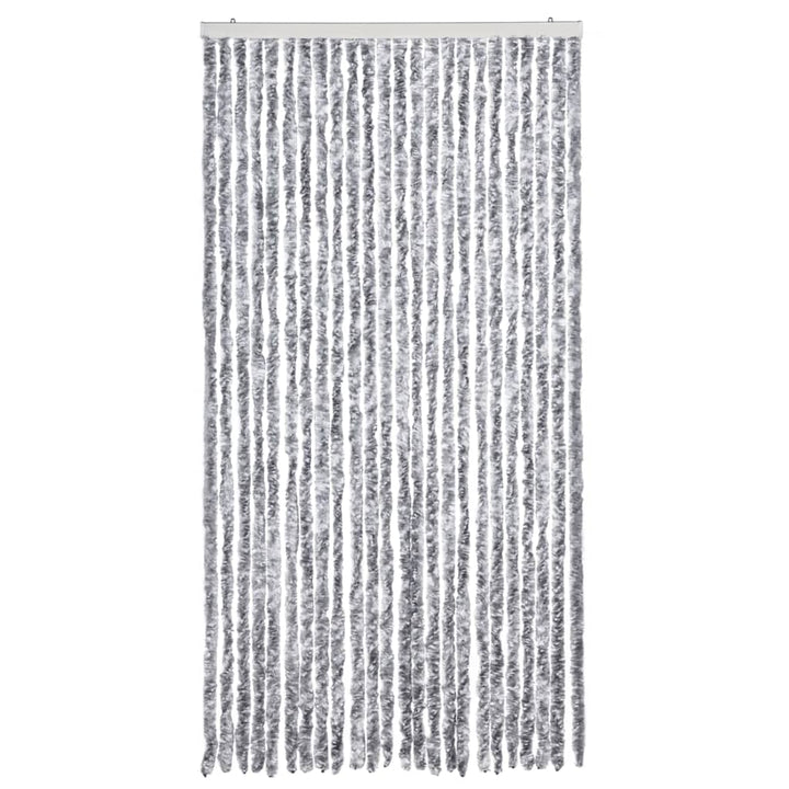 flueforhæng 100x200 cm chenille grå og hvid