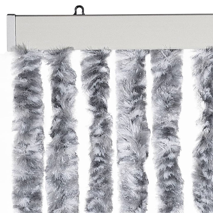 flueforhæng 100x200 cm chenille grå og hvid