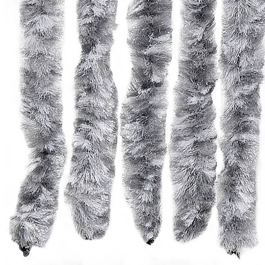 flueforhæng 100x200 cm chenille grå og hvid