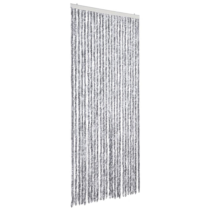 flueforhæng 100x230 cm chenille grå og hvid