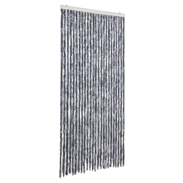 flueforhæng 100x200 cm chenille sølvfarvet