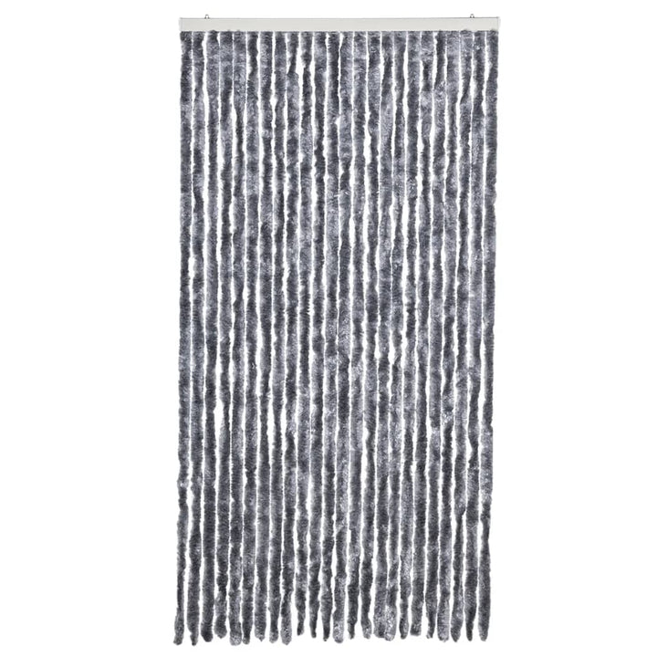 flueforhæng 100x200 cm chenille sølvfarvet