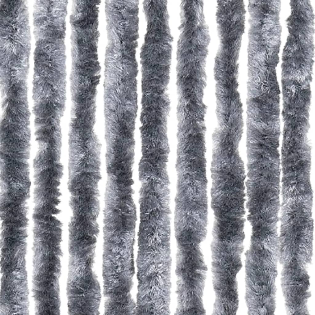 flueforhæng 100x200 cm chenille sølvfarvet