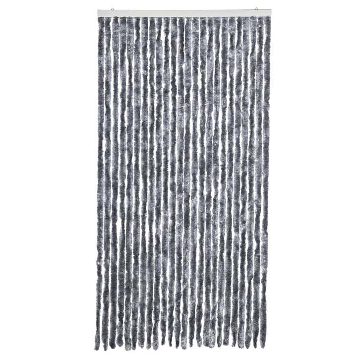 flueforhæng 100x230 cm chenille sølvfarvet