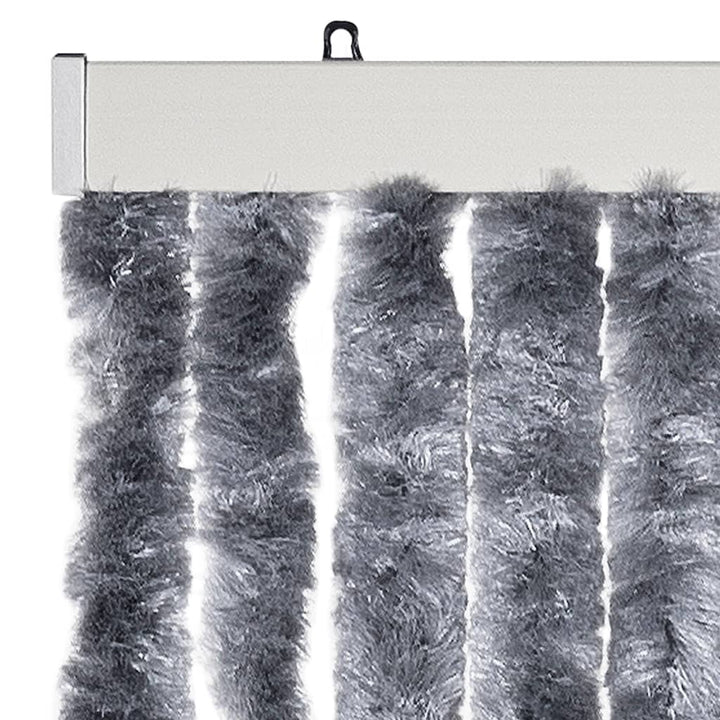 flueforhæng 100x230 cm chenille sølvfarvet