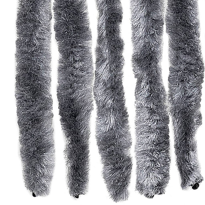 flueforhæng 100x230 cm chenille sølvfarvet