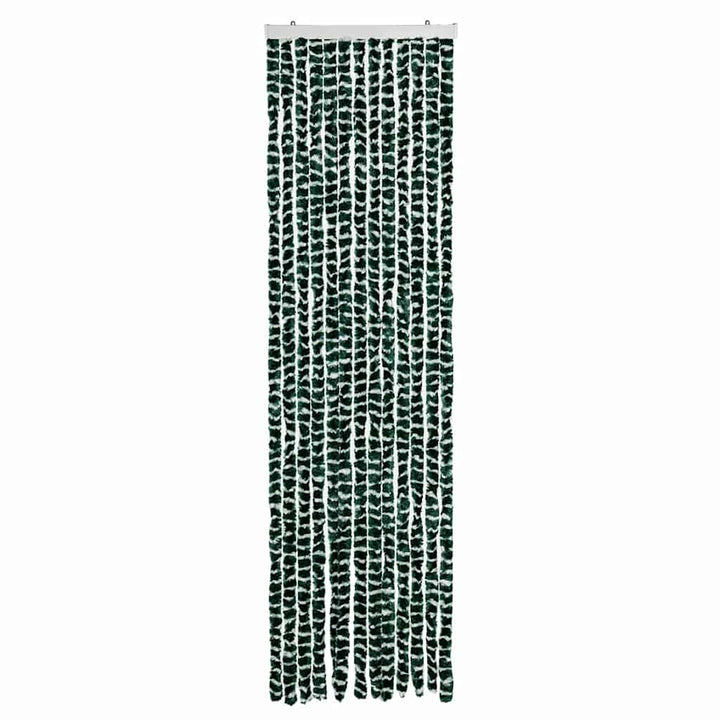 flueforhæng 56x200 cm chenille grøn og hvid