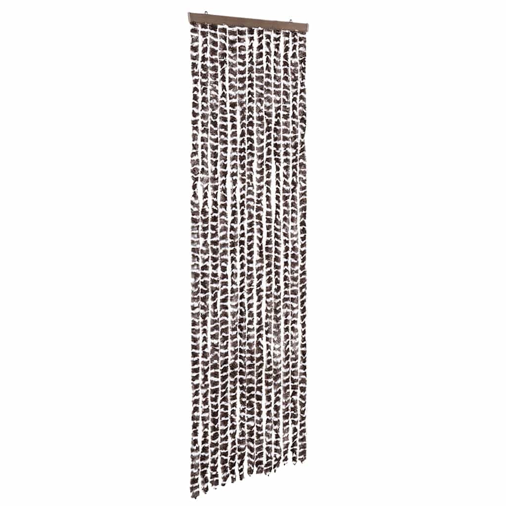 flueforhæng 56x200 cm chenille beige og brun