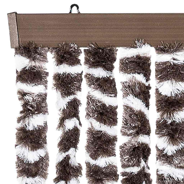 flueforhæng 56x200 cm chenille beige og brun