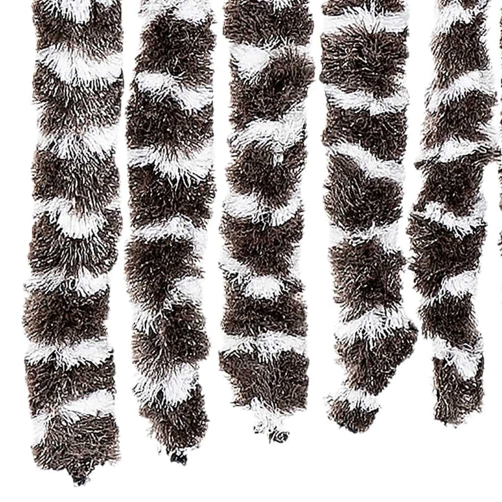 flueforhæng 56x200 cm chenille beige og brun